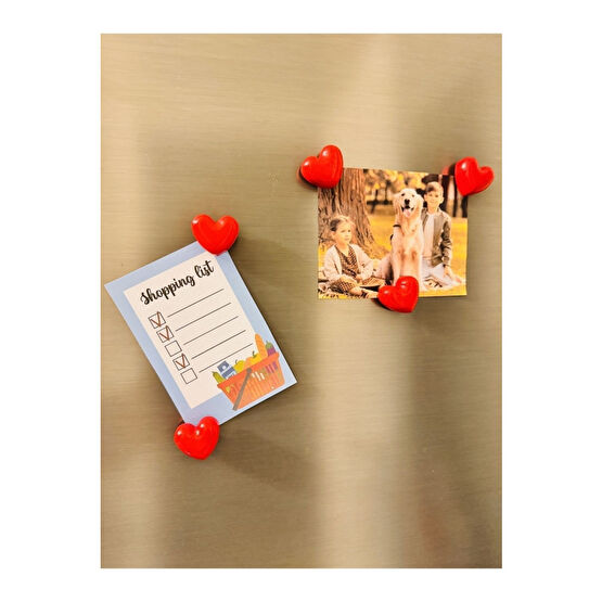 Gamy Crafts Magnet - Buzdolabı Magneti - Buzdolabı Süsü - 5’li Kalpli Magnet - Sevgililer Günü Hediyesi Buzdolabı Magneti Fiyatı