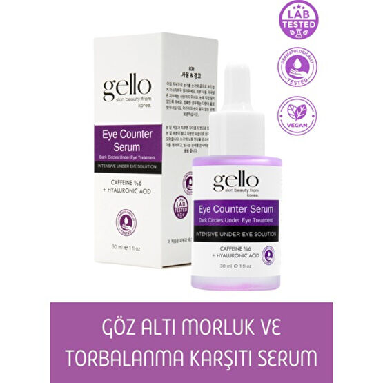 Gello Göz Altı Torba Ve Morlukları & Koyu Halka Karşıtı Serum ( Caffeine 6 + Hyaluronic Acid ) Göz Kremi Fiyatı
