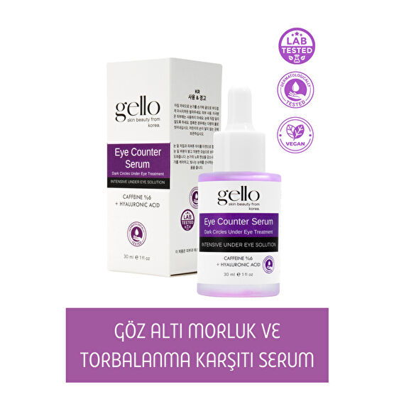 GELLO Göz Altı Torba Ve Morlukları & Koyu Halka Karşıtı Serum ( Caffeine %6 + Hyaluronic Acid ) Göz Kremi Fiyatı