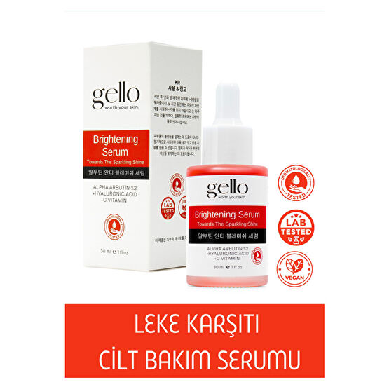 GELLO Leke Karşıtı Arbutin Cilt Bakım Serumu (Alpha arbutin %2 +Hyaluronic acid +C vitamin) Cilt ve Yüz Bakımı Fiyatı