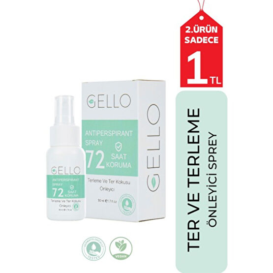 Gello Terleme ve Ter Kokusu Önleyici Sprey Deodorant Antiperspirant Unisex, El - Ayak - Koltuk Altı Ter Önleme Deodorantlar Fiyatı