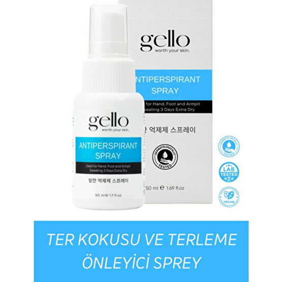 Gello Terleme ve Ter Kokusu Önleyici Sprey Deodorant Antiperspirant Unisex, El,ayak,koltuk Altı Ter - 1,2 lt Deodorantlar Fiyatı