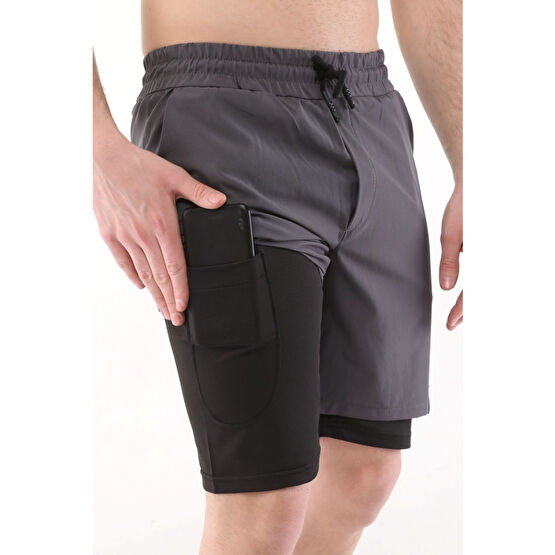GHASSY CO. Erkek Running Hızlı Kuruma Micropoly Antrenman Halısaha Fitness Kısa Taytlı Outdoor Şort M Beden Şort & Kapri (Outdoor) Fiyatı