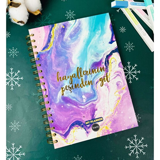 Giftmoda Hayallerinin Peşinden Git Tasarımlı Konuşan Ajanda - Renkli Spiralli Defter Fiyatı