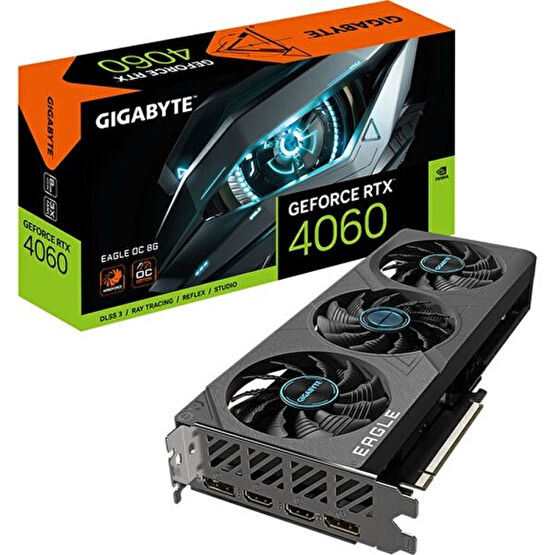 Gigabyte GeForce Rtx4060 Eagle 8G Gv-N4060Eagle Oc-8Gd Gddr6 128 Bit Dx12 Dlss 3 Gaming Ekran Kartı Ekran Kartları Fiyatı