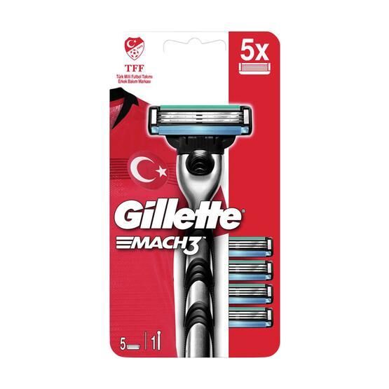 Gillette Mach 3 Turbo Tıraş Makinesi + 5 Yedek Bıçak Tıraş Bıçağı ve Yedekleri Fiyatı