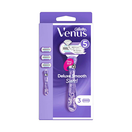Gillette Venüs Delux Smooth Swirl Tıraş Makinesi + 3 Yedek Bıçak Tüy Temizleme Makineleri Fiyatı