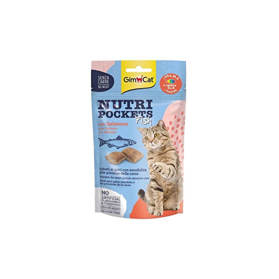 Gimcat Nutri Pockets Somon Balıklı Kedi Ödül Maması 60 gr