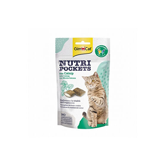 Gimcat Nutripockets Kedi Otlu Ve Multivitaminli Kedi Ödülü 60 gr