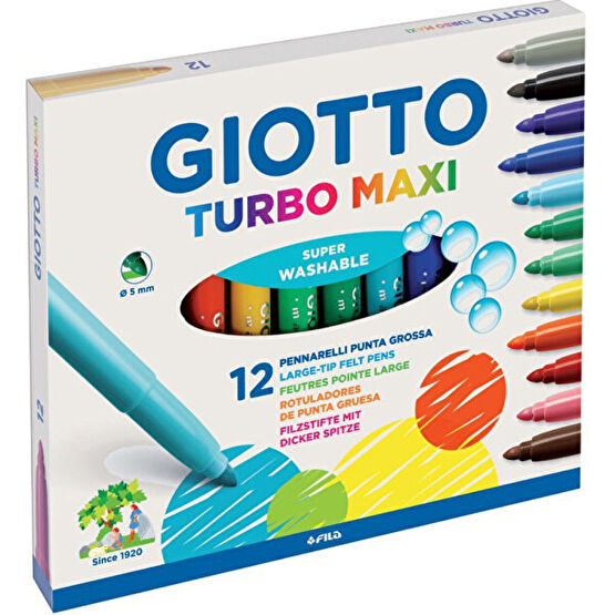 Giotto Turbo Ma x i Jumbo Keçeli Kalem 12 Renk  454000 Keçe Uçlu Kalem Fiyatı