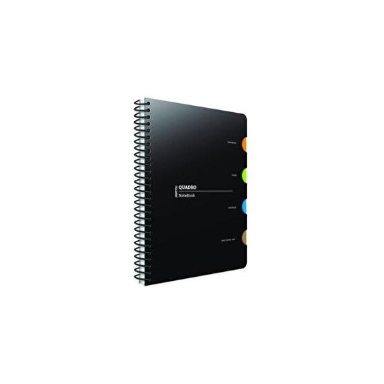Gıpta Quadro Spiralli  4 Seperatörlü PP Kapak 17*24 -150 YP Çizgili Spiralli Defter Fiyatı