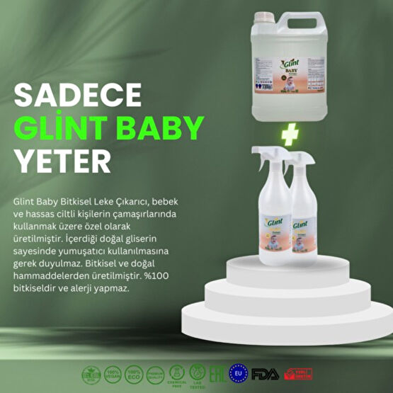 Glint Baby  5 Lt + 2 x 1 Lt    Bitkisel Kendinden Yumuşatıcılı Kırıştırmaz Leke Çıkarıcı Bebek Bakım Seti Fiyatı
