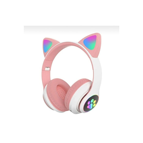 gnctech Kablosuz Bluetooth 5.0 Led Işıklı Kedili Şık Kulaklık Hediye Fm Kulak Üstü Kulaklık Fiyatı