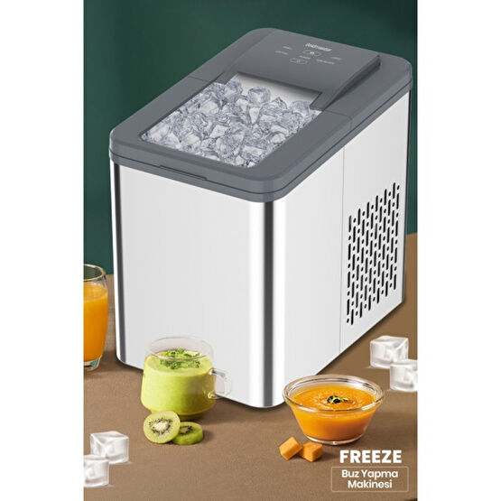 Goldmaster Freeze Dokunmatik LED Ekranlı 1.8 Litre Geniş Hazneli 24 Saatte 12 kg Buz Yapma Makinesi GM7953 Derin Dondurucular Fiyatı