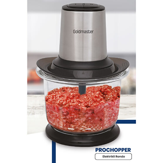 GOLDMASTER Prochopper 1.5 Lt Büyük Cam Hazneli 2 Kademe Ayarlı 4 Bıçaklı Inox Rondo Doğrayıcı Gm7277 Doğrayıcılar / Rondolar Fiyatı
