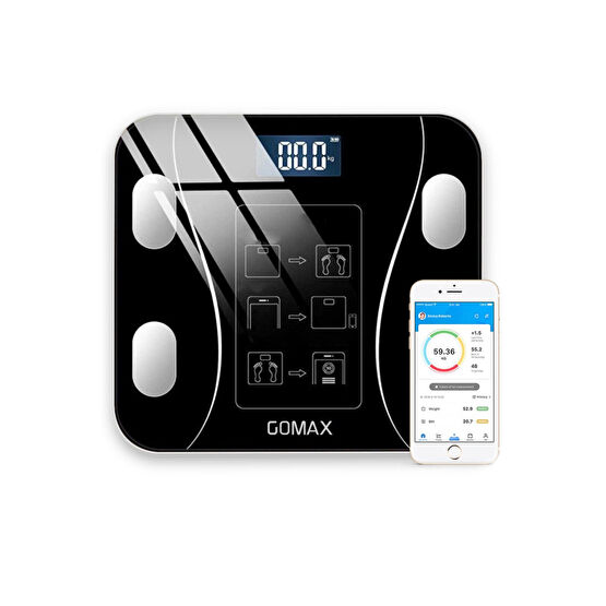 Gomax Dijital Baskül Yağ Su Kas Vücut Kitle Endeksi Kilo Ölçer Tartı Baskül & Tartılar Fiyatı