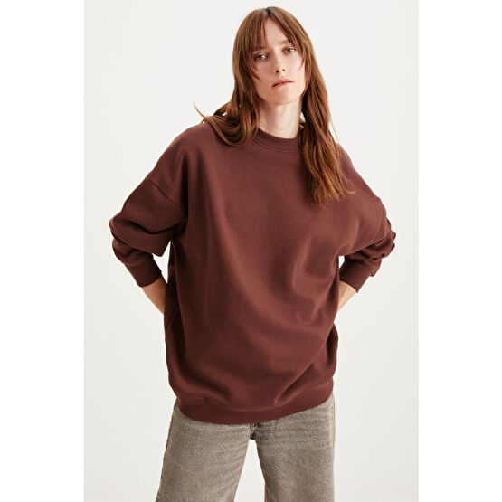 GRIMELANGE Allys Oversize Tekli Sweatshirt XS Beden