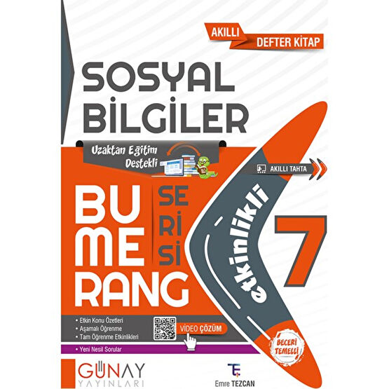 Günay Yayınları  7.Sınıf Bumerang Etkinlikli Sosyal Bilgiler Sosyal Bilgiler Fiyatı