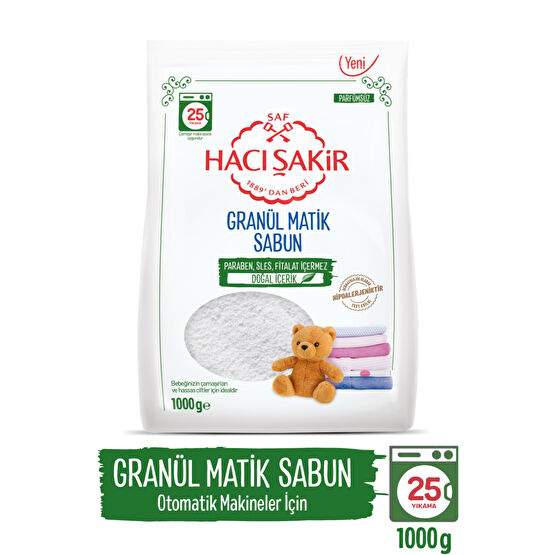 Hacı Şakir Bebek Çamaşırları Için Hipoalerjenik Granül Matik Sabun 1000 G