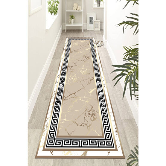 Halise Home Kaymaz Taban Yıkanabilir Dijital Baskı Yolluk Mutfak Halısı 100 x 300 Beden