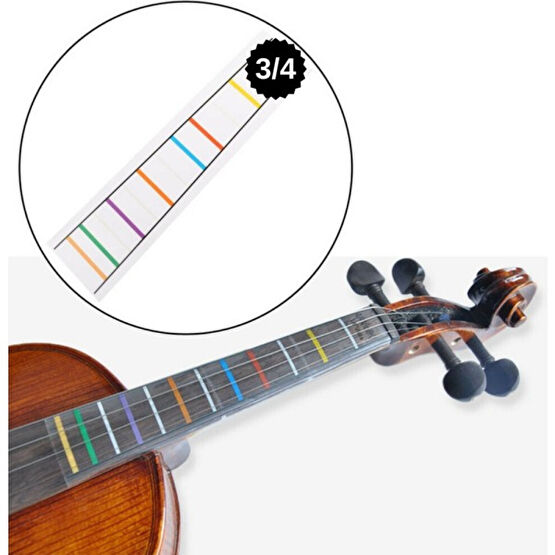 Happypotam 3-4 Boyutlara Uygun Keman - Nota - Etiket - Kolay Öğrenme Violin Keman Aksesuarı - 3/4 Kemanlar Fiyatı
