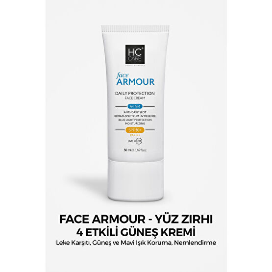 HC Care Face Armour 50 Spf 4 Etkili Günlük Koruyucu Güneş Kremi - 50 Ml.