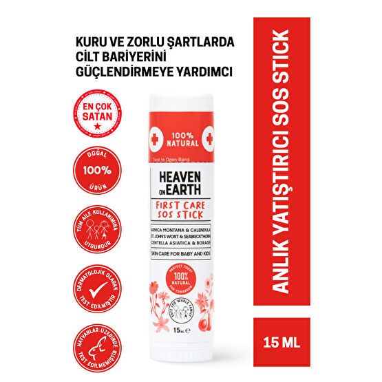 Heaven on Earth First Care Sos Stick_15ml- %100 Doğal Ve Organik Içerikli Anlık Yatıştırıcı Bakım Balmı-
