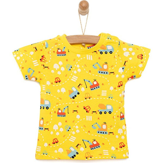 Hello Baby Iş Arabası Baskılı Tshirt Erkek Bebek Bebek T-shirt Fiyatı