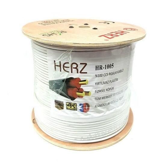 Herz RG6U4 500 m Beyaz Uydu Anten Kablosu Uydu Alıcısı Aksesuarları Fiyatı