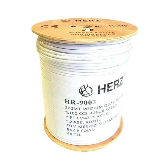 Herz RG6U6 300 m Beyaz Uydu Anten Kablosu Uydu Alıcısı Aksesuarları Fiyatı