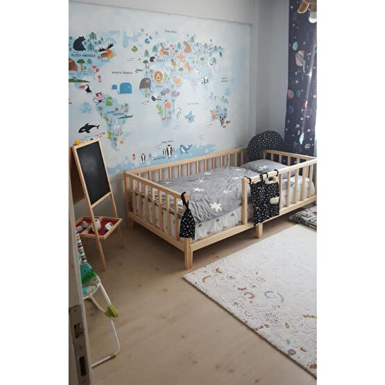 HFT HOME Unisex Montessori Bebek Ve Çocuk Karyolası Doğal Ahşap Yatak 120 x 200 Beden Bebek Karyolası Fiyatı