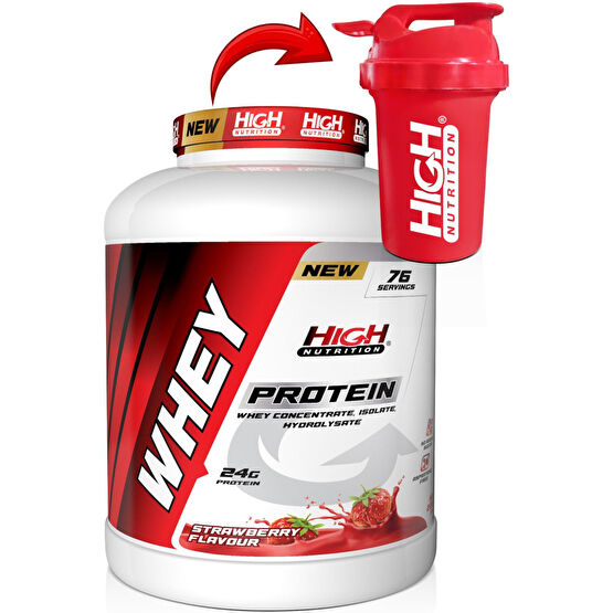 High Nutrition Whey Protein Tozu 2280 Gr Çilek Aromalı Protein Tozu 24 Gram Protein Kas Güç 76 Servis Protein Tozları Fiyatı