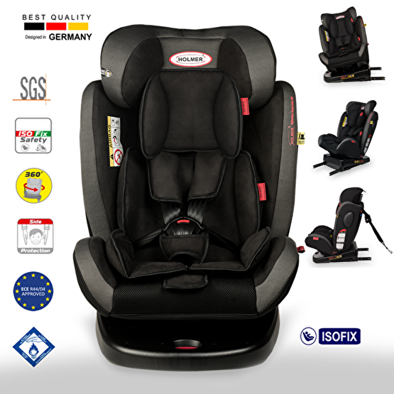 Holmer Kids Maxi Protect Aero 0-36 KG 3D 360° Dönebilir Isofix Siyah Oto Koltuğu Bebek Oto Koltuğu Fiyatı