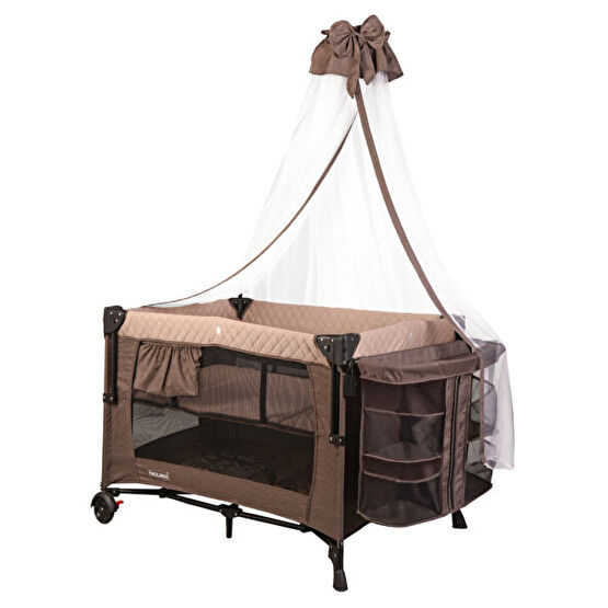 Holmer Maxi Comfort Coolstyle 70x110 CM Anne Yanı Deluxe Kumaş Cibinlikli Kahverengi Oyun Parkı Bebek Oyun Parkı & Beşikleri Fiyatı
