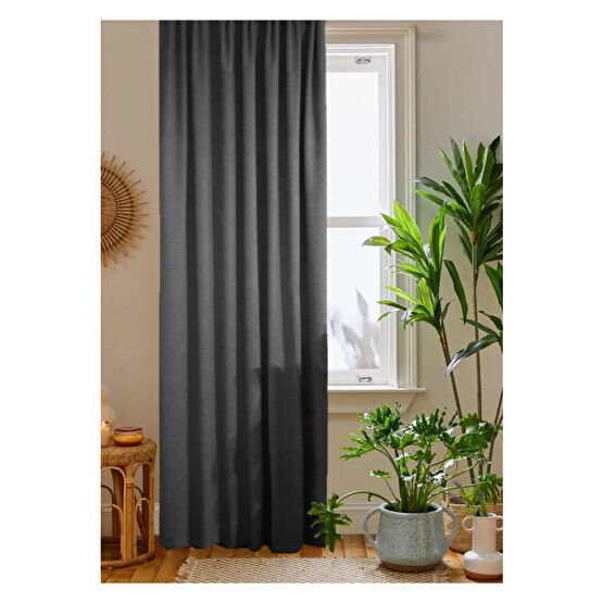 home color home Antrasit Gri Petek Kadife Dokulu Fon Perde Düz Dikişli Ekstrafor Büzgü 1.Sınıf Kalite 360 x 250 Beden Fon Perde Fiyatı