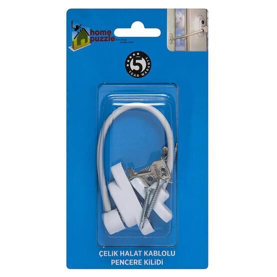 Home Puzzle Çelik Halatlı Pencere Kilidi Beyaz