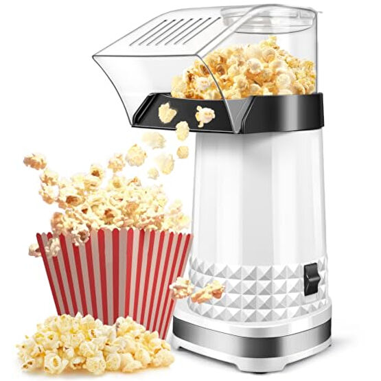 Hot Air Popcorn Popper with Measuring Cup(Butter Melting Tray), Electric Popcorn Machine, Easy to Use, No Oil, Space Saving, Popcorn Maker Gift for Popcorn Fans Mısır Patlatma Makineleri Fiyatı