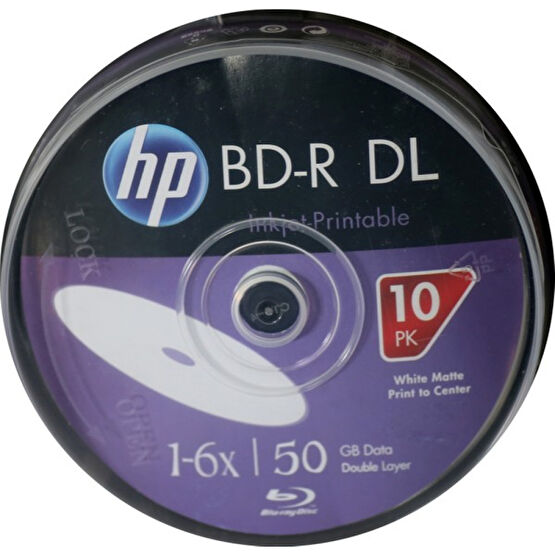 HP Blu-Ray BD-R 6x 50GB Printable Baskı Yapılabilir Blu-Ray DVD 10'lu Kutu CD / DVD Aksesuarları Fiyatı