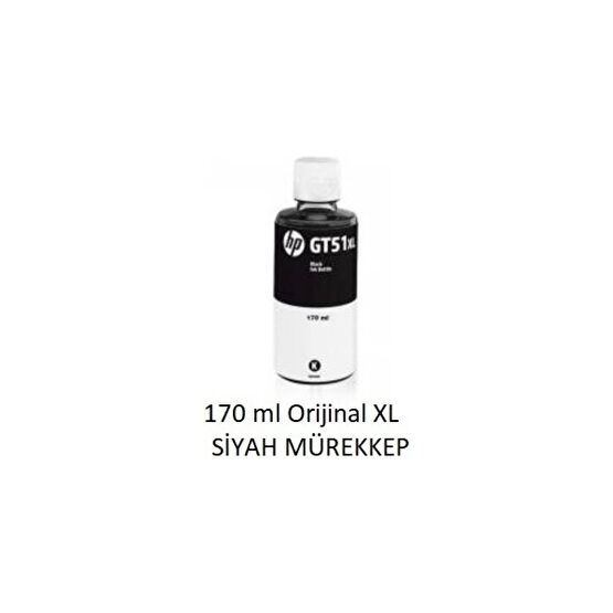 Hp GT51 Xl Siyah Mürekkep Xl Yüksek Kapasite 170 ml Kalem Kartuşu & Mürekkebi Fiyatı