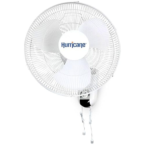 Hurricane Wall-Mount Fan, Quiet 90-Degree Oscillating Fan with 3 Speeds, 16" Classic Vantilatörler Fiyatı