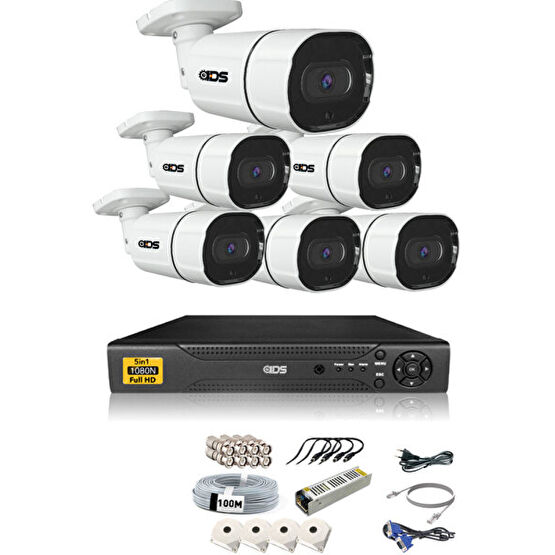 IDS 6 Kameralı 5MP Sony Lensli 1080p Full HD Hard Disksiz Güvenlik Kamerası Sistemi Ds-2029Hd-Set6-Nohdd Güvenlik Kameraları Fiyatı