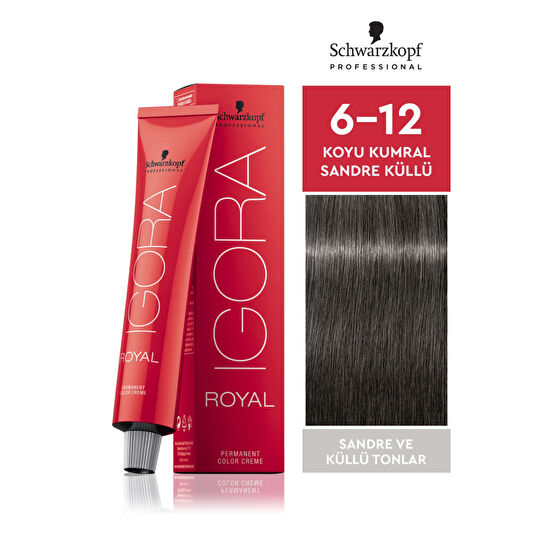 Igora Royal Küllü Tonlar 6-12 Koyu Kumral Sandre Küllü Saç Boyası 60ml
