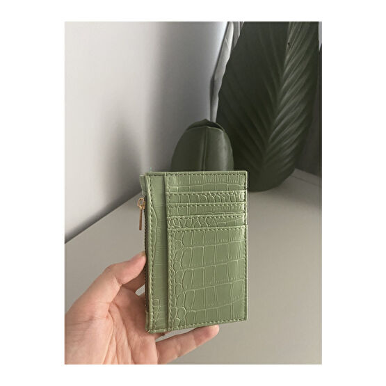 ilknurbutik Çağla Yeşili Kroko Desenli Kartlık Unisex Kartlık Fiyatı