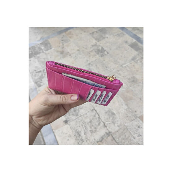 ilknurbutik Fuşya Croco Kartlık Cüzdan Unisex Kartlık Fiyatı