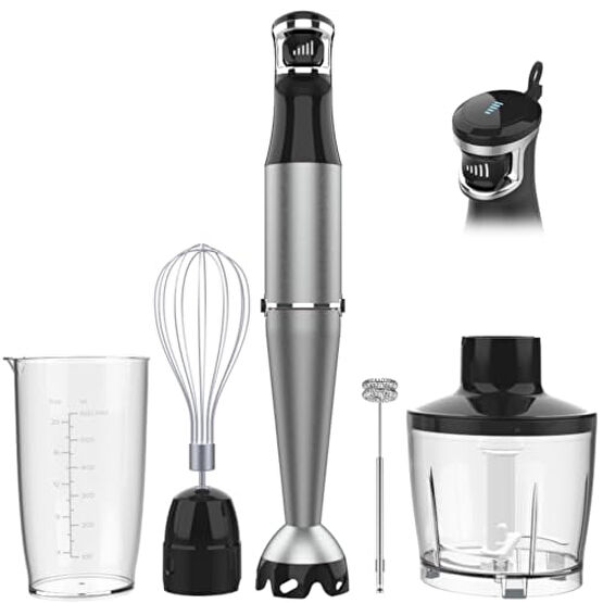 Immersion Blender Handheld Corded Hand Blenders Set 1100W, Trigger Variable Speed 5 in 1 Stick Emulsifier with Chopper, Whisk and Frother for Soup, Baby Food and Smoothies Mutfak Robotları Fiyatı