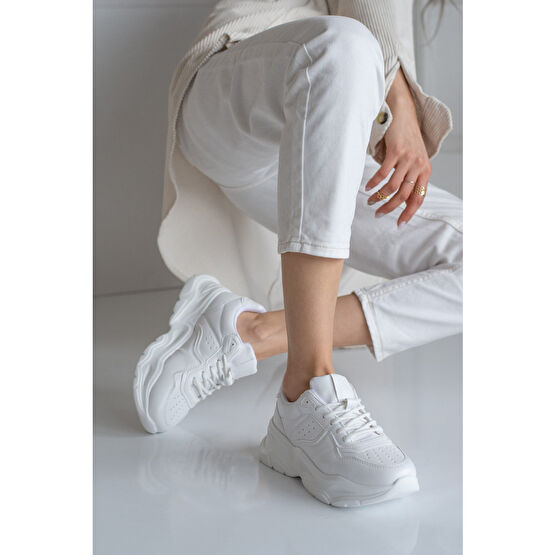 İnan Ayakkabı Beyaz - Kadın Sneakers 40 Beden