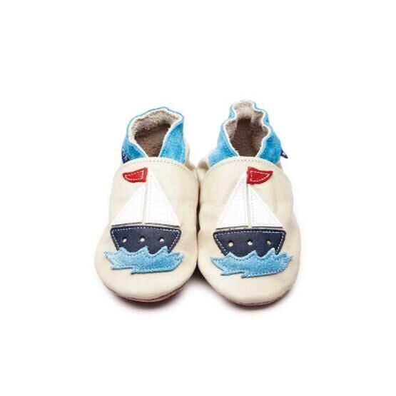 Inch Blue Sailboat Cream 18-24 Ay Erkek Çocuk Patik Ayakkabı
