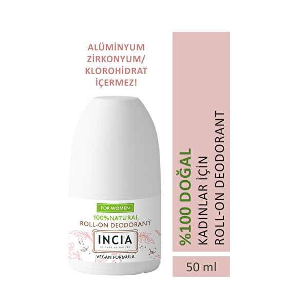 Incia %100 Doğal Roll On Deodorant Kadınlar İçin Ter Kokusu Önleyici Lekesiz 50 ml Roll-Onlar Fiyatı