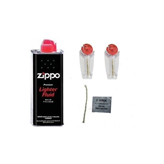 İNDİRİM CENTER Zippo Benzin 125 Ml Zippo Fitil Ve 2 Adet Zippo Taşı Süper Set Çakmak Fiyatı