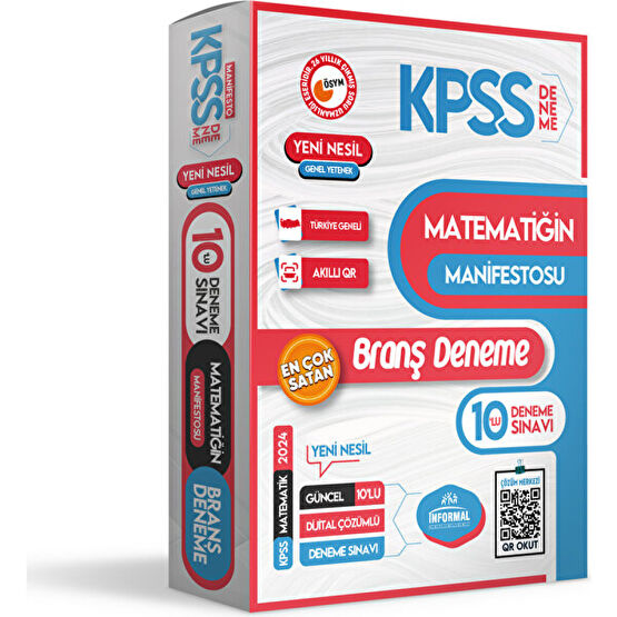İnformal Yayınları KPSS 2024 Matematiğin Manifestosu 10' Lu DIJITAL Çözümlü Branş Deneme Kaynak Kitapları Fiyatı